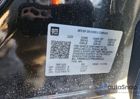 2023 Chevrolet Trailblazer Ls from USA, damaged, VIN KL79MMS27PB080622